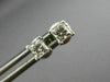 ESTATE .48CT PRINCESS CUT DIAMOND 14K WHITE GOLD 3D CLASSIC STUD EARRINGS #22068