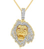 LARGE 1.94CT DIAMOND AAA RUBY 14KT YELLOW GOLD ROUND & BAGUETTE LION FUN PENDANT