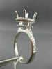 ESTATE LARGE .65CT DIAMOND 14KT WHITE GOLD ROUND HALO SEMI MOUNT ENGAGMENT RING