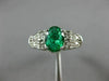 ESTATE 1.21CT DIAMOND & AAA OVAL EMERALD 14KT WHITE GOLD 3D LOVE ENGAGEMENT RING