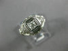 ANTIQUE .14CT DIAMOND 14KT WHITE GOLD SQUARE OPEN FILIGREE ENGAGEMENT RING 26658