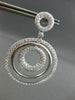 ESTATE LARGE 1.98CT DIAMOND 14KT WHITE GOLD CIRCLE OF LIFE HANGING EARRINGS