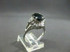 ESTATE LARGE 3.20CT DIAMOND & AAA SAPPHIRE PLATINUM OVAL FILIGREE BALLERINA RING