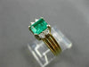 ESTATE .91CT DIAMOND & EMERALD 14KT YELLOW GOLD RECTANGLE ENGAGEMENT RING #19177