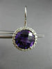 ESTATE LARGE 6.17CT DIAMOND & AMETHYST 14KT WHITE GOLD FILIGREE HANGING EARRINGS