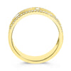 .28CT DIAMOND 14KT YELLOW GOLD ROUND ETOILE 3 ROW MATTE & SHINY ANNIVERSARY RING