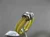 ESTATE WIDE .12CT DIAMOND 18KT WHITE & YELLOW GOLD 3D MESH COCKTAIL RING #7856