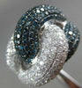 ESTATE EXTRA LARGE 5.26CT WHITE & BLUE DIAMOND 14KT WHITE GOLD ANNIVERSARY RING