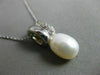 ANTIQUE .16CT DIAMOND & AAA SOUTH SEA PEARL 18KT WHITE GOLD OVAL PENDANT #12013