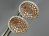 LARGE 2.16CT WHITE & PINK DIAMOND 18KT WHITE & ROSE GOLD OVAL HALO STUD EARRINGS