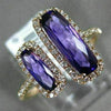 1.74CT DIAMOND & AAA AMETHYST 14KT ROSE GOLD 3D RECTANGULAR DOUBLE HALO FUN RING