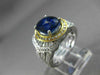 ESTATE MASSIVE 5.83CT DIAMOND & AAA SAPPHIRE 18KT TWO TONE GOLD ENGAGEMENT RING