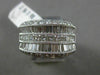 ESTATE WIDE 2.96CT MULTI SHAPE DIAMOND 18KT WHITE GOLD MILGRAIN ANNIVERSARY RING
