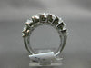 ESTATE LARGE 2.0CT DIAMOND 14KT WHITE GOLD MULTI ROW MULTI LEAF ANNIVERSARY RING