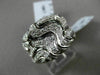 ESTATE WIDE 1.20CT DIAMOND 18KT BLACK & WHITE GOLD 3D FILIGREE COCKTAIL FUN RING