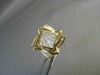 ESTATE LARGE 3.60CT DIAMOND 14KT YELLOW GOLD SQUARE FLOWER CLIP ON EARRINGS