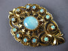 ANTIQUE LARGE VICTORIAN FIERY OPAL 14KT YELLOW GOLD FILIGREE PIN PENDANT #20240