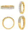 .73CT DIAMOND 14K YELLOW GOLD ROUND 2 ROW SEMI ETERNITY WEDDING ANNIVERSARY RING