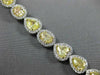 ESTATE 12.37CT WHITE & FANCY YELLOW DIAMOND 18K 2 TONE GOLD LOVE TENNIS BRACELET