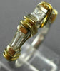 ESTATE .70CT PRINCESS DIAMOND  14K & 18K TWO TONE GOLD 3D WEDDING RING #7064