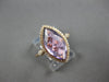 LARGE 3.4CT DIAMOND & AAA AMETHYST 14KT ROSE GOLD MARQUISE & ROUND HALO FUN RING