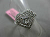 ESTATE 1.23CT ROUND & HEART DIAMOND 18KT WHITE GOLD HEART SHAPE DOUBLE HALO RING