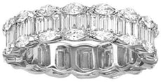 LARGE 2.2CT DIAMOND 18K WHITE GOLD BAGUETTE & MARQUISE ETERNITY ANNIVERSARY RING