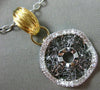 ESTATE .75CT DIAMOND 14KT WHITE & YELLOW GOLD WAVE HANDCRAFTED FLOATING PENDANT