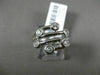 ESTATE WIDE .60CT DIAMOND 14KT WHITE GOLD 3D MULTI ROW 7 STONE LUCKY LOVE RING