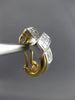 ESTATE 1.16CT DIAMOND 14K TWO TONE GOLD CLASSIC PRINCESS CLIP ON EARRINGS #18198