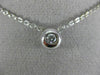 ESTATE .14CT ROUND CUT DIAMOND 18KT WHITE GOLD 3D SOLITAIRE BEZEL PENDANT #596