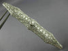 ANTIQUE VINTAGE LONG 3.35CT OLD MINE DIAMOND PLATINUM FILIGREE BROOCH PIN #1445