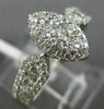 ESTATE WIDE .98CT DIAMOND 18KT WHITE GOLD 3D HALO MARQUISE SHAPE HEART LOVE RING