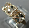 ESTATE WIDE 2.51CT DIAMOND & AAA MORGANITE 14KT ROSE GOLD 3D 3 STONE FUN RING