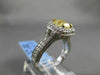 ESTATE 1.89CT GIA FANCY YELLOW DIAMOND 18KT WHITE GOLD HALO ENGAGEMENT RING