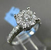 ESTATE LARGE 1.12CT DIAMOND 18KT WHITE GOLD FILIGREE CLUSTER PROMISE RING F/G VS