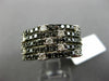 WIDE 3.75CT WHITE & BLACK DIAMOND 14KT WHITE GOLD 3D MULTI ROW ANNIVERSARY RING