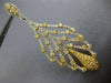 ESTATE LARGE 3.45CT WHITE & FANCY YELLOW DIAMOND 18KT 2 TONE GOLD LEAF EARRINGS