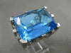 ESTATE MASSIVE 32.69CT DIAMOND & AAA BLUE TOPAZ 14KT WHITE GOLD 3D NEW YORK RING