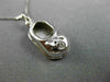 ESTATE .03 DIAMOND 14KT WHITE GOLD HANDCRAFTED BOW BABY GIRL SHOE PENDANT #21949