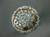 ESTATE EXTRA LARGE 1.50CT DIAMOND 14KT WHITE & ROSE GOLD CLUSTER MULTI ROW RING
