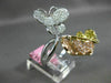 ESTATE LARGE .94CT MULTI COLOR DIAMOND 18K TRI COLOR GOLD 3D BUTTERFLY LOVE RING