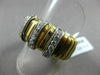 ESTATE LARGE .46CT ROUND DIAMOND 18K WHITE & YELLOW GOLD MULTI ROW FLEXIBLE RING