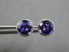 2.21CT DIAMOND & AAA AMETHYST 14K WHITE GOLD 3D ROUND CLASSIC HALO STUD EARRINGS