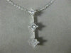 ESTATE LARGE .65CT DIAMOND 14K WHITE GOLD 3 STONE SQUARE FLOATING PENDANT #18527