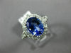 ESTATE LARGE 2.85CT DIAMOND & AAA TANZANITE 18KT WHITE GOLD HALO ENGAGEMENT RING