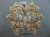 ESTATE LARGE 1.70CT ROUND & BAGUETTE DIAMOND 14KT WHITE & ROSE GOLD FLOWER RING