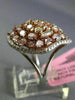ESTATE EXTRA LARGE GIA 3.31CT DIAMONDS 18KT TWO TONE GOLD STAR CLUSTER LOVE RING