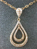 ESTATE .38CT ROUND DIAMOND 14KT ROSE GOLD 3D CLASSIC TEAR DROP FLOATING PENDANT
