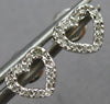 ESTATE SMALL .10CT DIAMOND 14KT WHITE GOLD CLASSIC OPEN HEART LOVE STUD EARRINGS